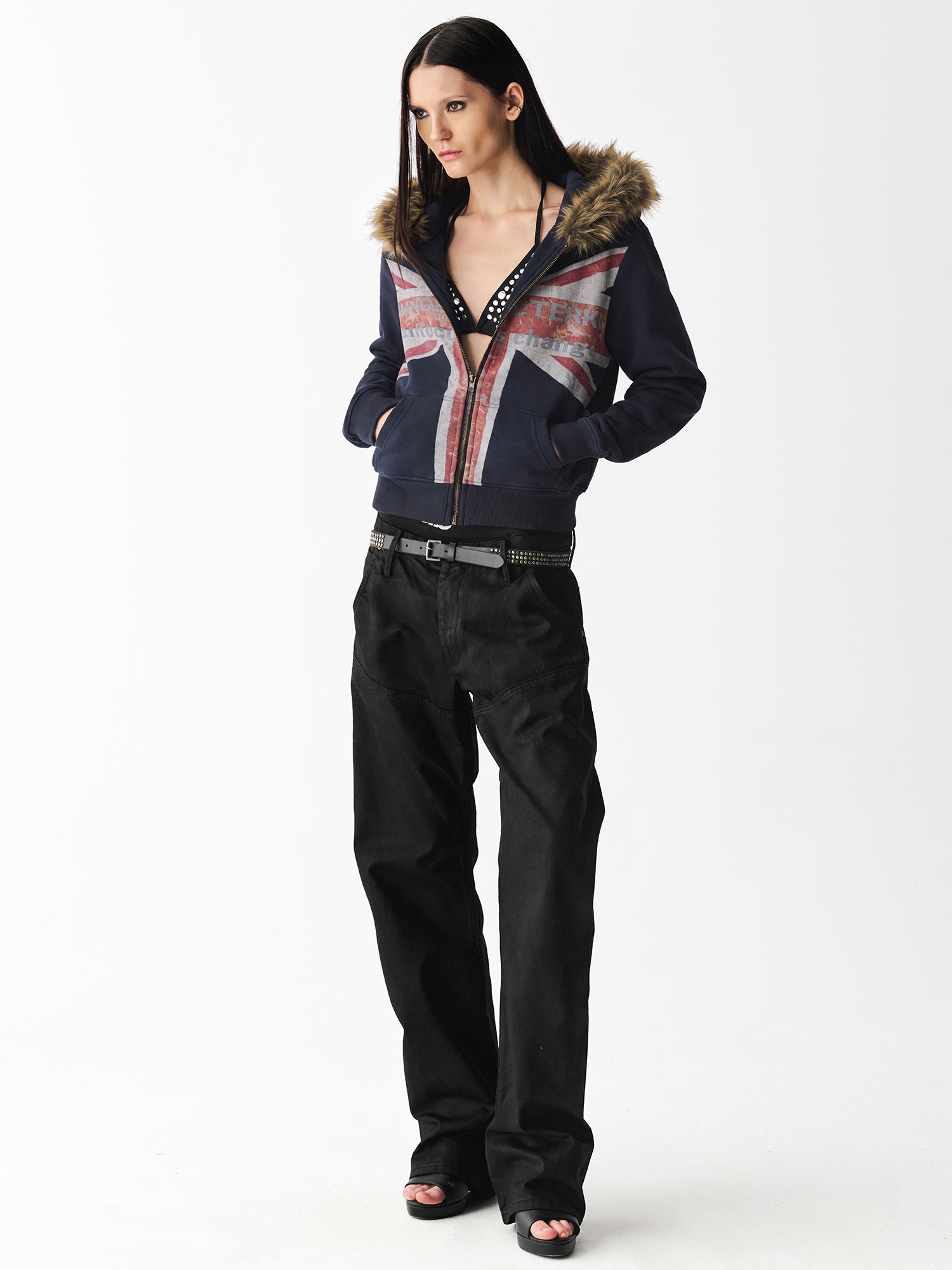 Union Jack Fur Hoodie