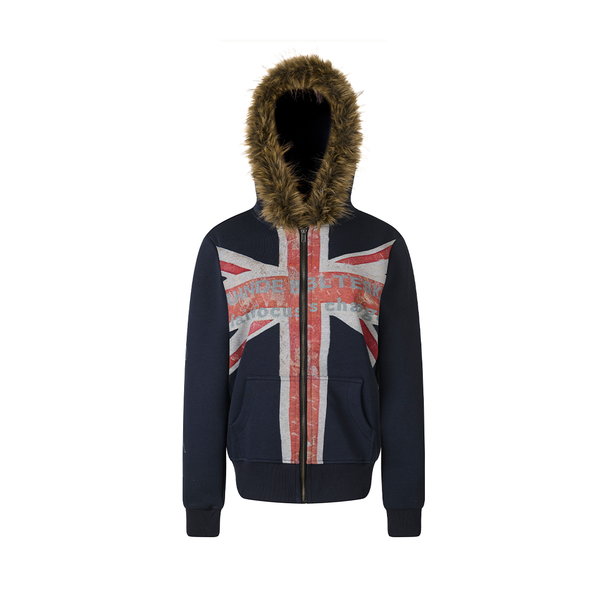 Union Jack Fur Hoodie