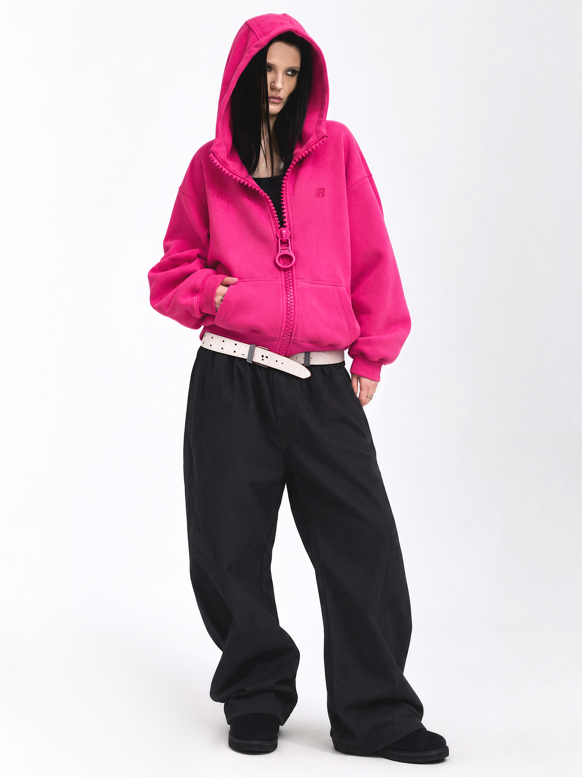 Chunky Zip High-Neck Hoodie