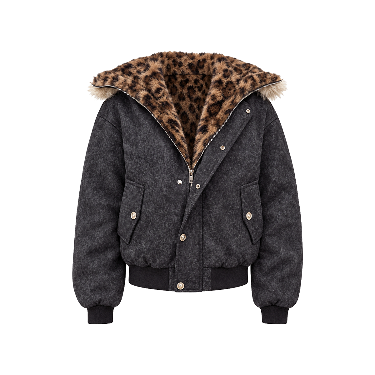 Leopard Fur Hooded Jacket