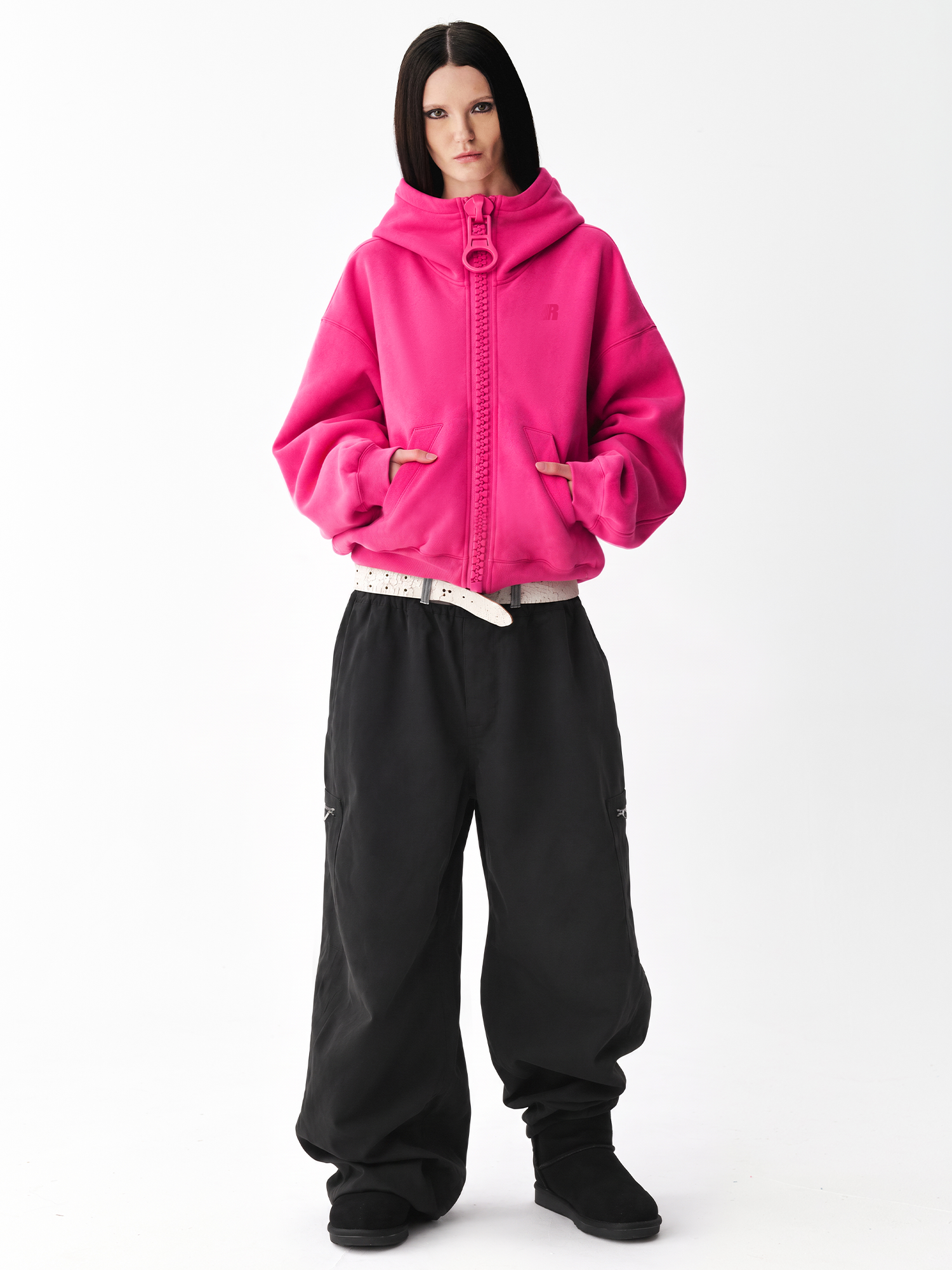 Chunky Zip High-Neck Hoodie