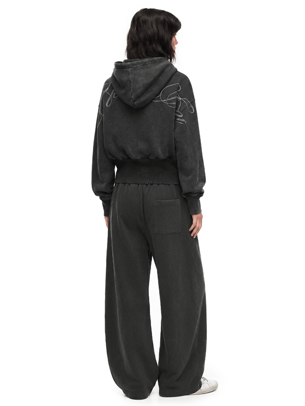 Urban Baggy Minimalist Sweatpants - Back Profile & Fit Detail - Oversized Baggy Fit | FDR Studios