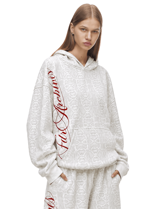 Script Snakeskin Oversized Hoodie
