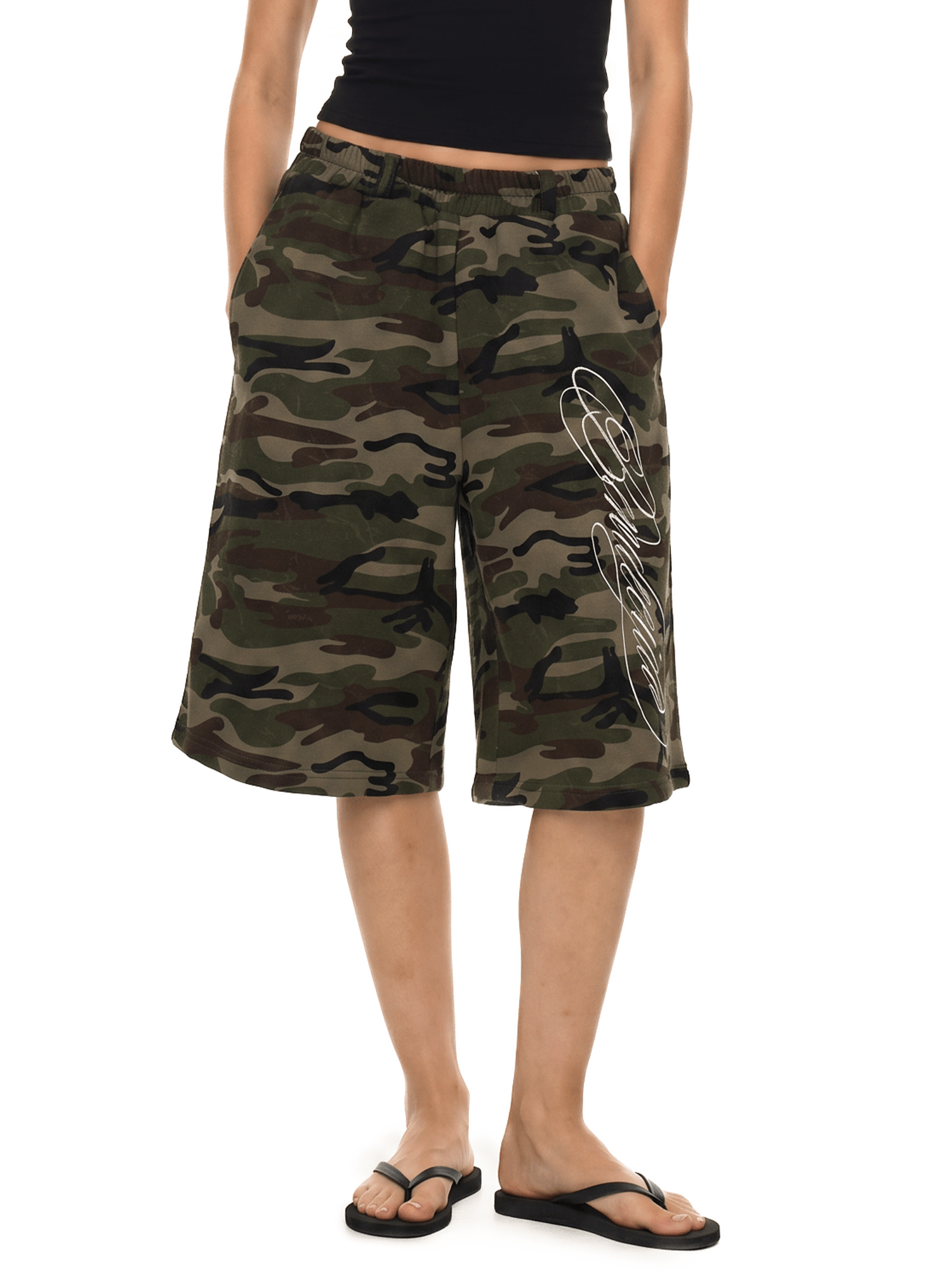 FDR Studios vintage camo print baggy shorts with relaxed fit