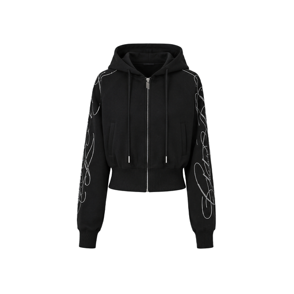 Rhinestone Zip Hoodie,Baggy Sweatpants - Style Perspective Shot 6 - Oversized Baggy Fit | FDR Studios