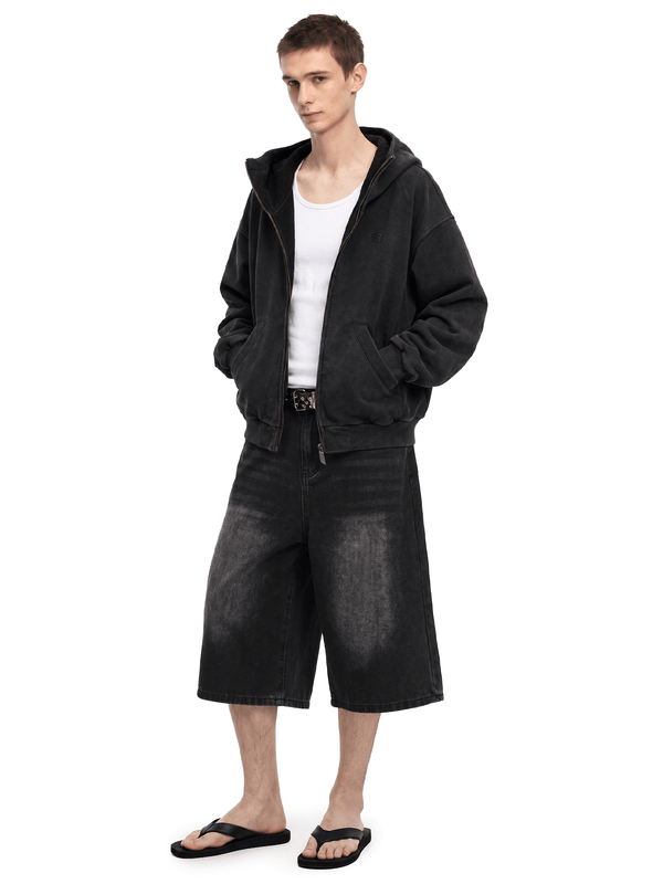 Acid Wash Heavyweight Hoodie - Style Perspective Shot 6 - Vintage Washed Style | FDR Studios