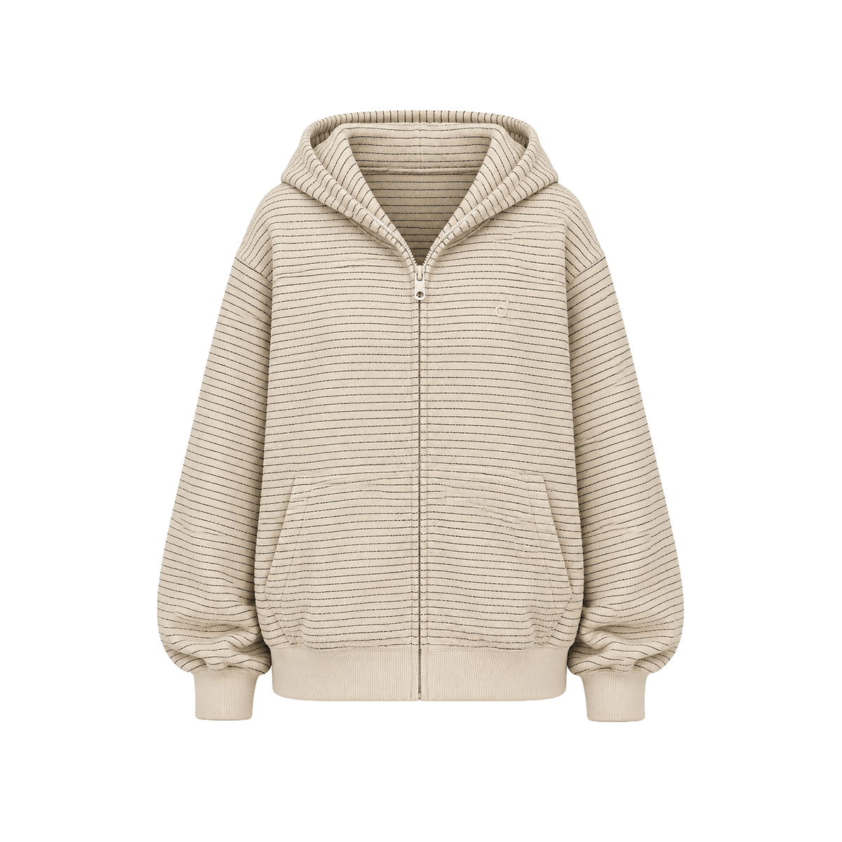 Sweat à capuche zippé à rayures pour bébé