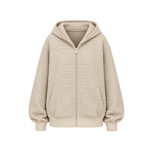 Sweat à capuche zippé à rayures pour bébé
