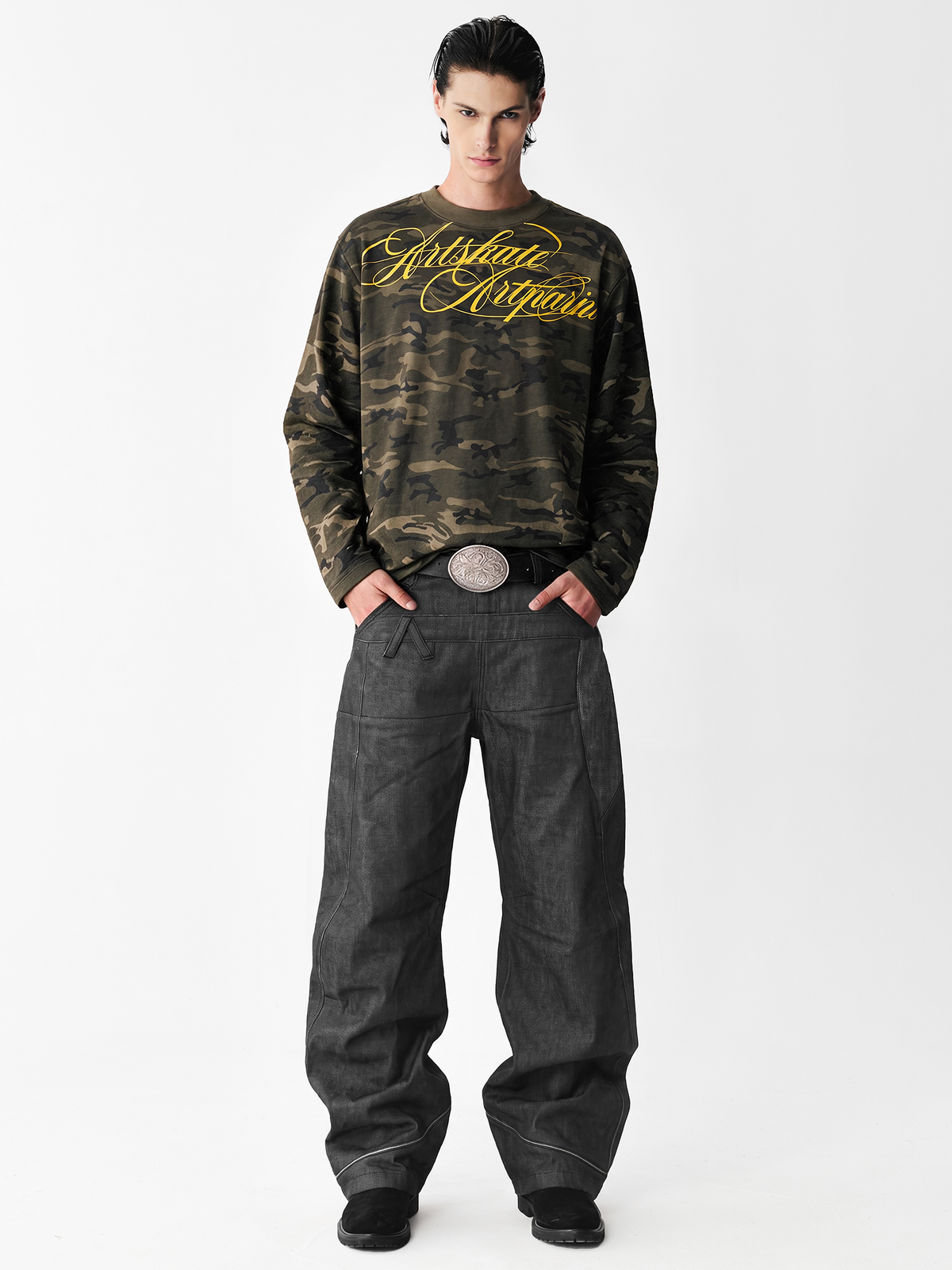 Camo Script Longsleeve Tee