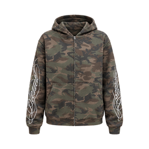Waffle Camo Script Hoodie
