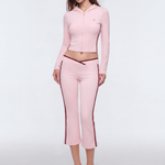 Colorblock Low-Rise Capri Pants - Front View - Y2K Streetwear | FDR Studios