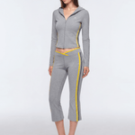 Colorblock Low-Rise Capri Pants - Side Angle & Silhouette Detail - Y2K Streetwear | FDR Studios