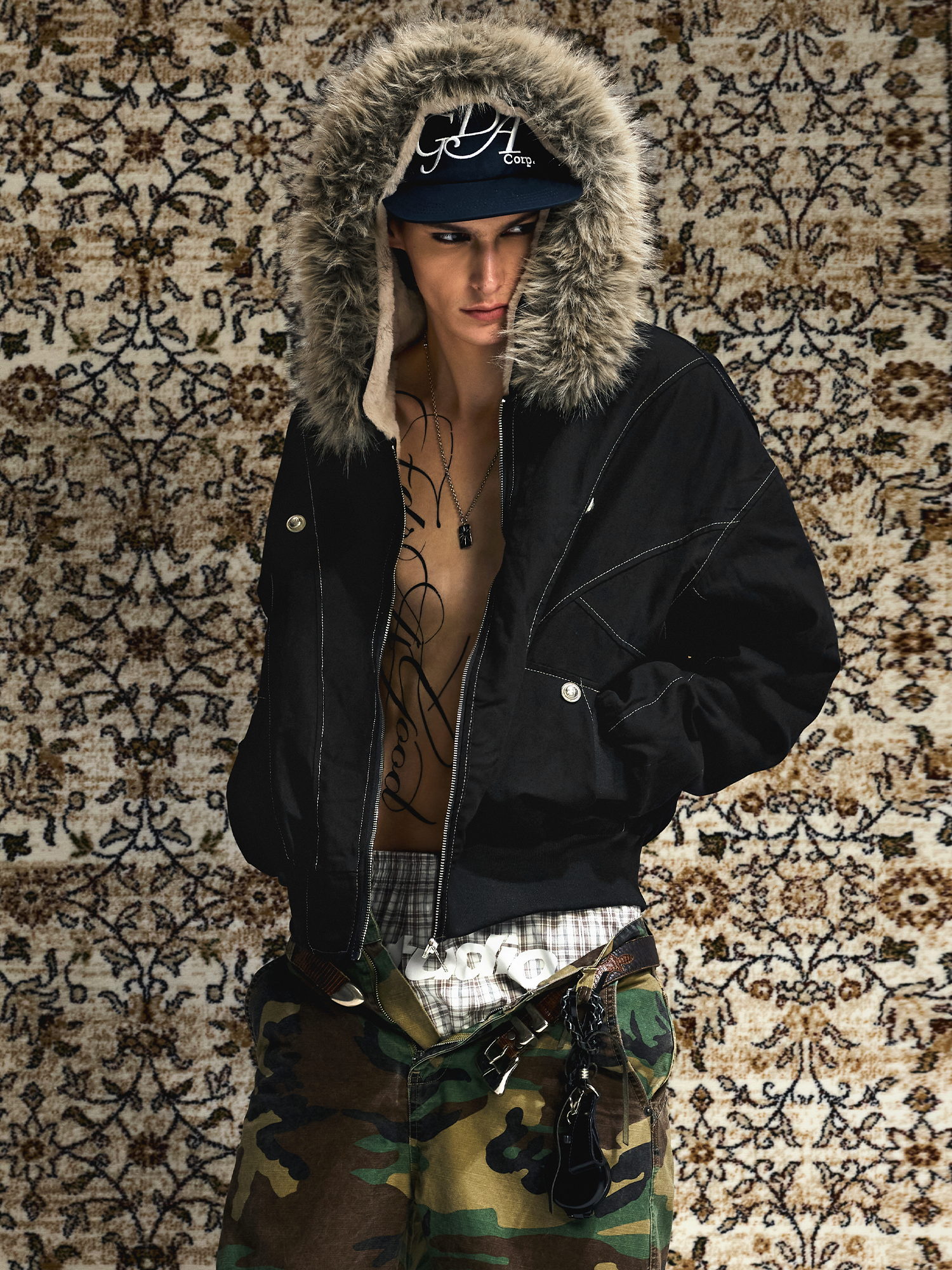 Cropped Shearling Puffer Jacket