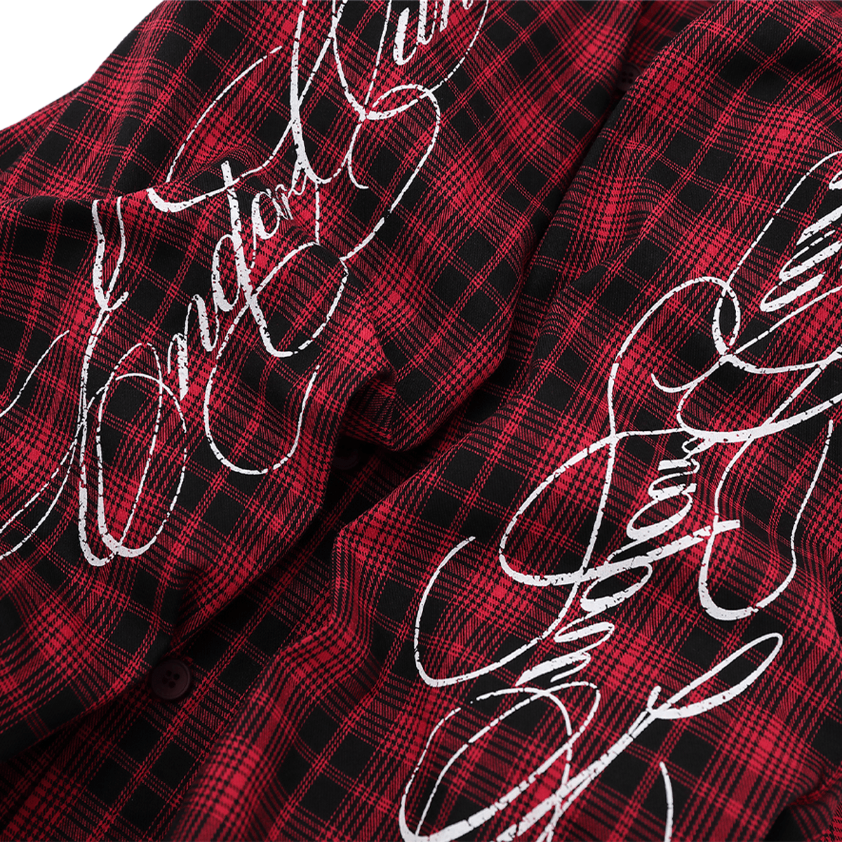Cursive Script Plaid Shirt