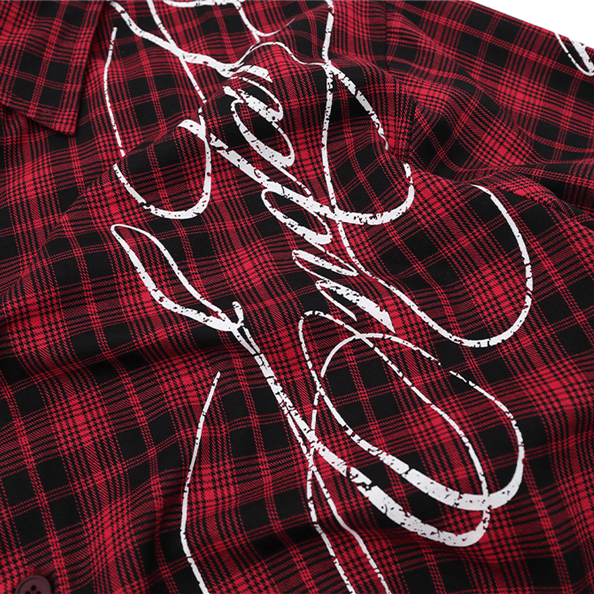Cursive Script Plaid Shirt
