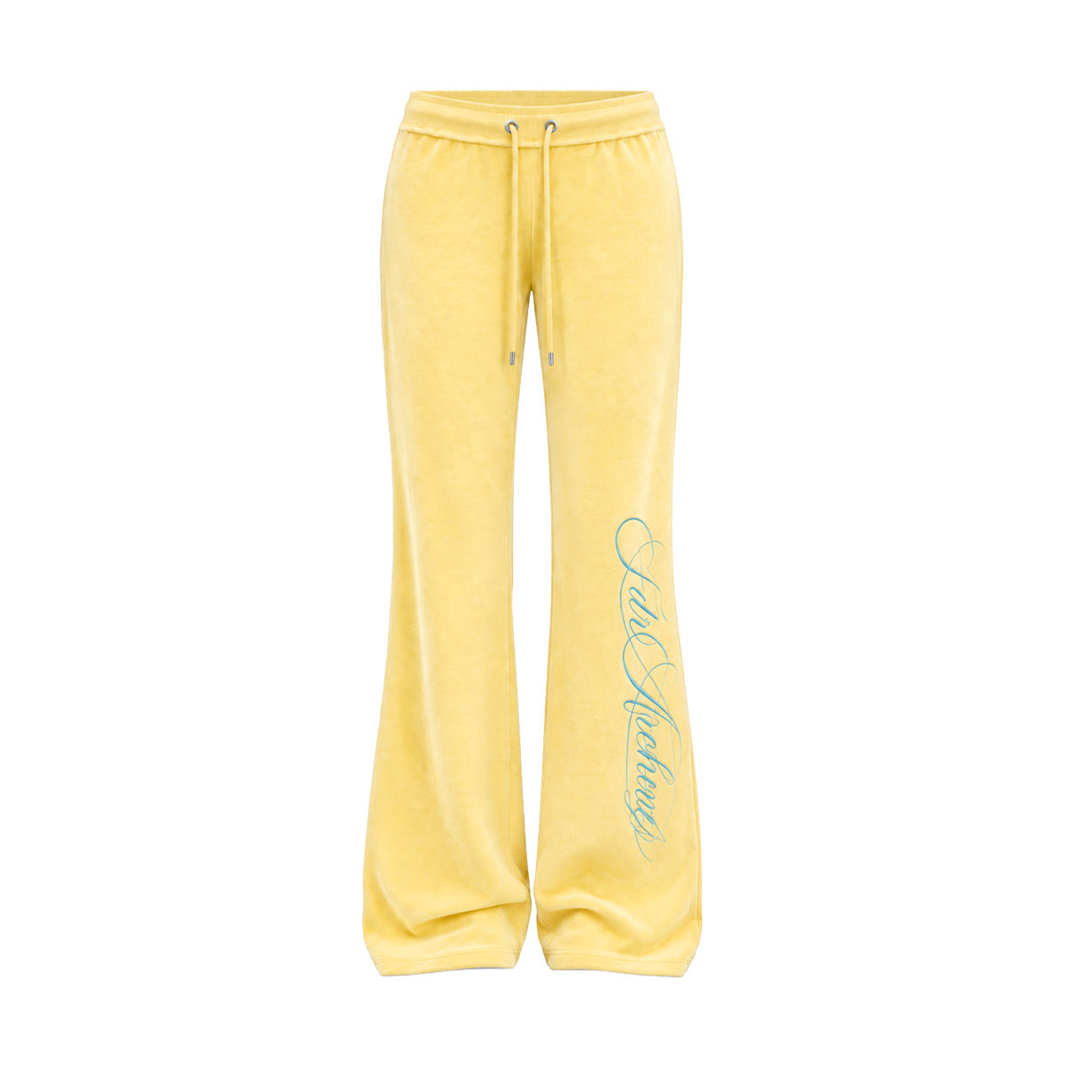 Cursive Velour Flare Pants