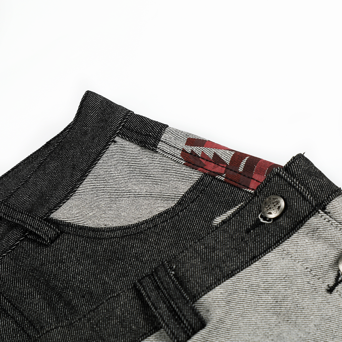 Double-Waist Curved Jeans