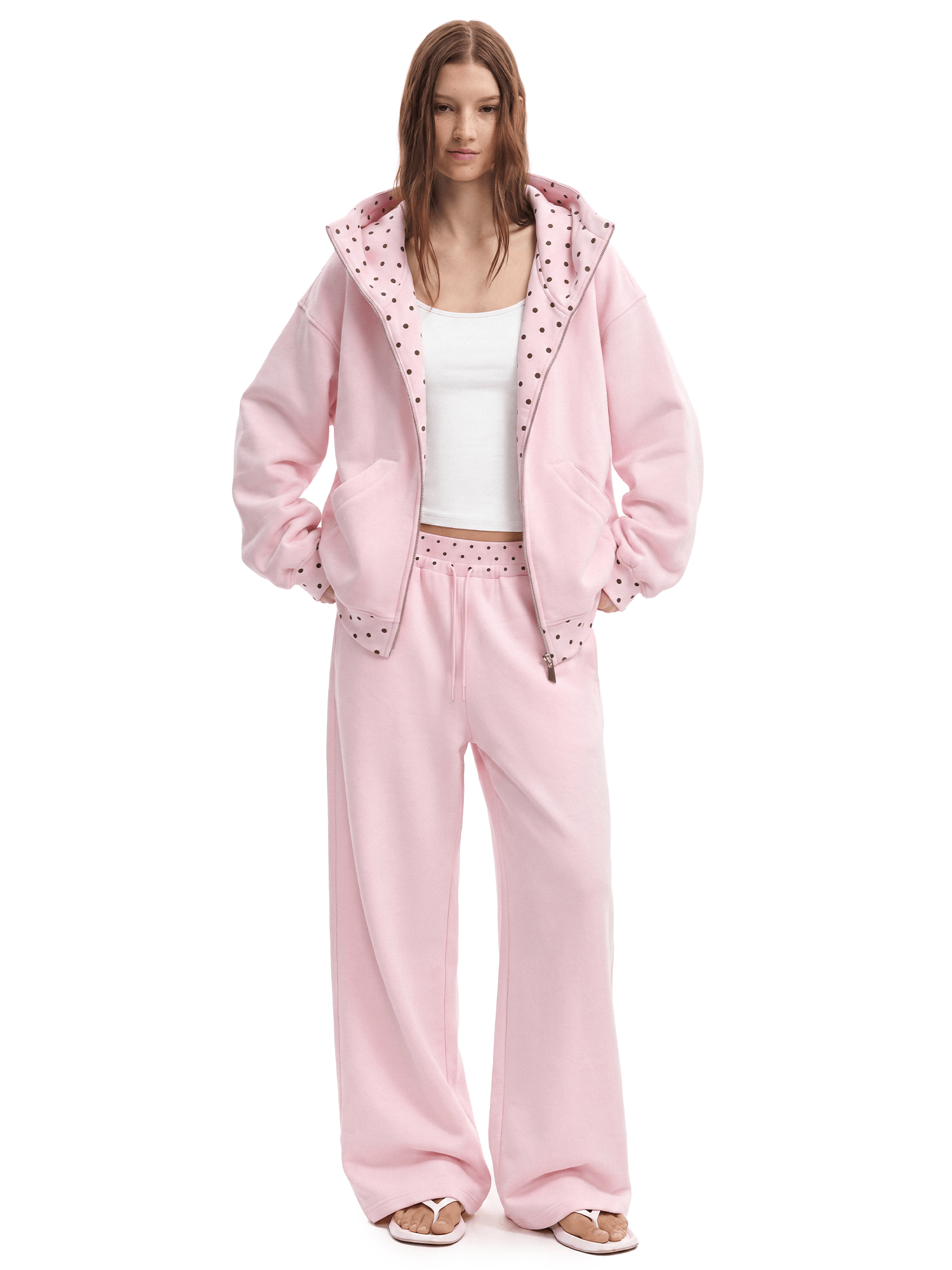 Product perspective 10 of Cyber Static Zip Hoodie in Pink Tube - FDR