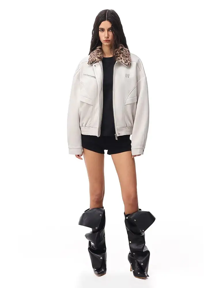 Rogue Leopard Bomber - Side Angle & Silhouette Detail - Streetwear Aesthetic | FDR Studios