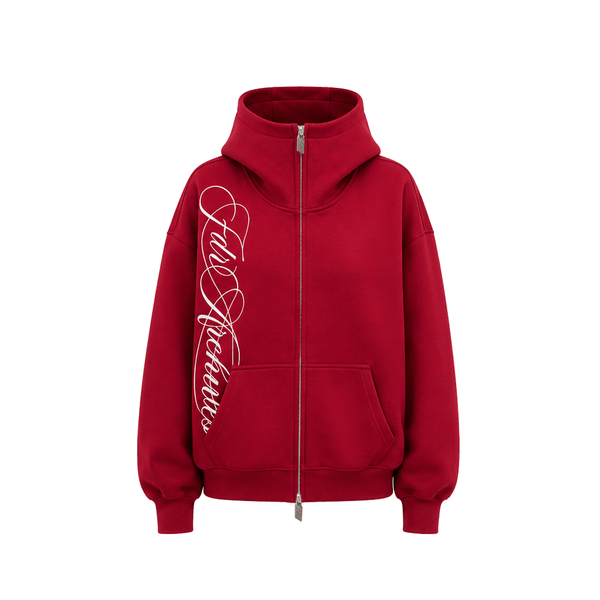 Washed Embroidery Zip Hoodie - Style Perspective Shot 14 - Streetwear Aesthetic | FDR Studios