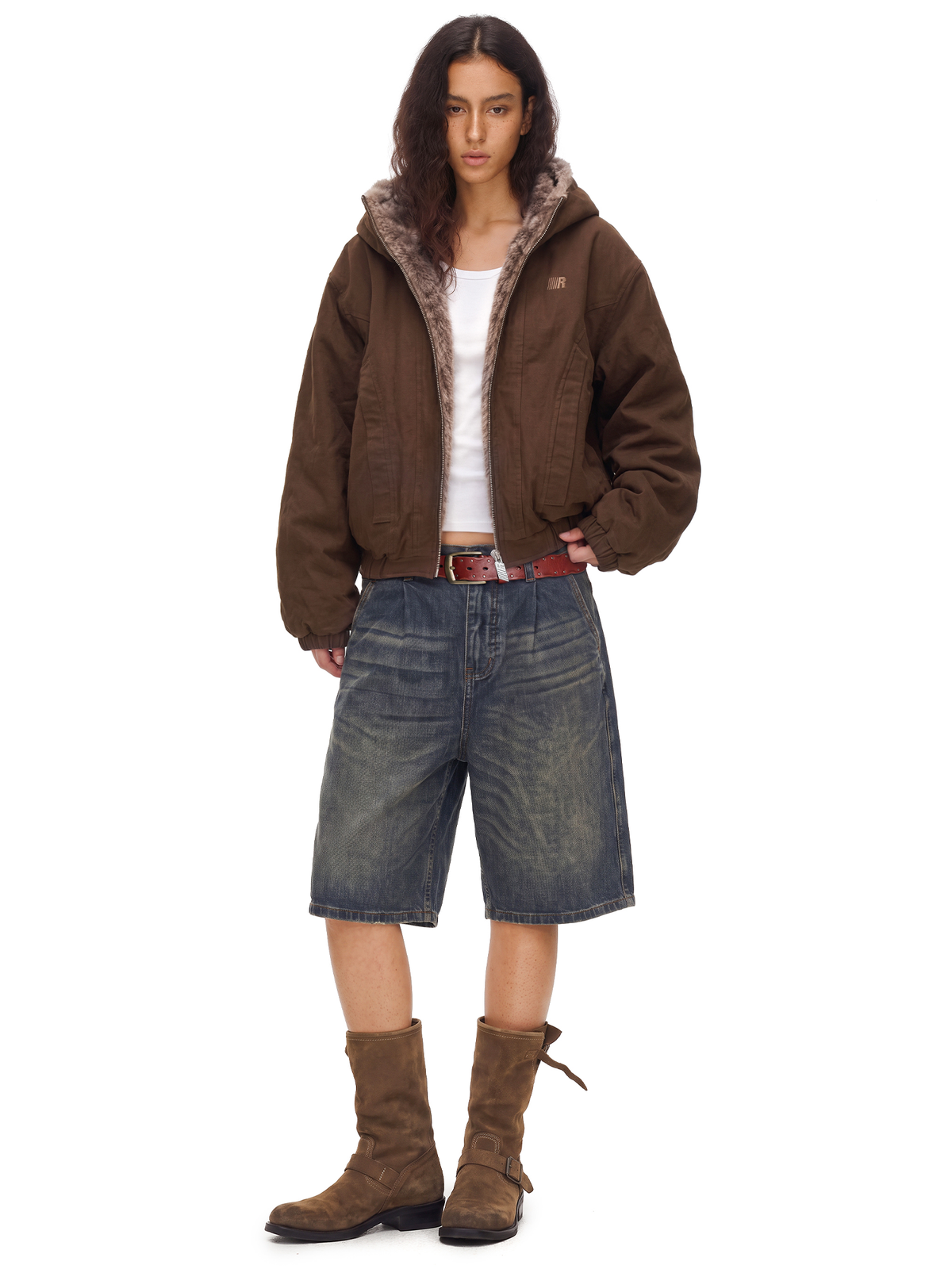 Fur Lined Hooded Bomber