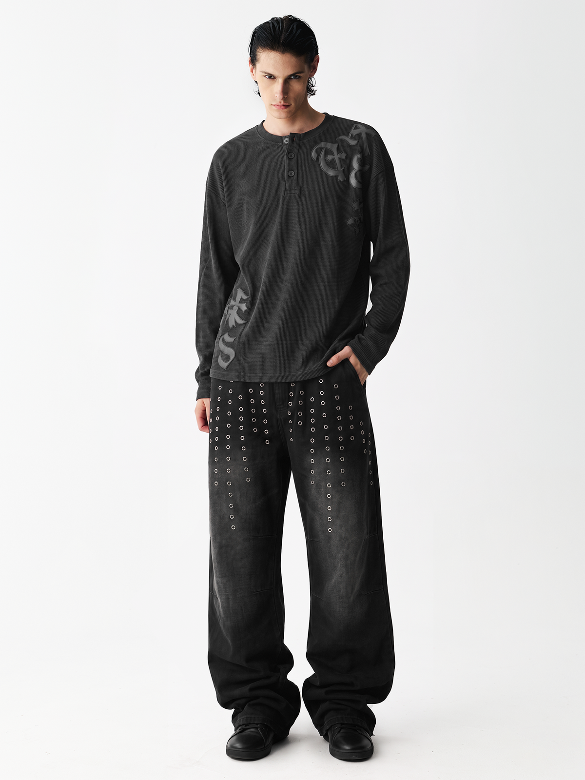 Gothic Waffle Henley Shirt