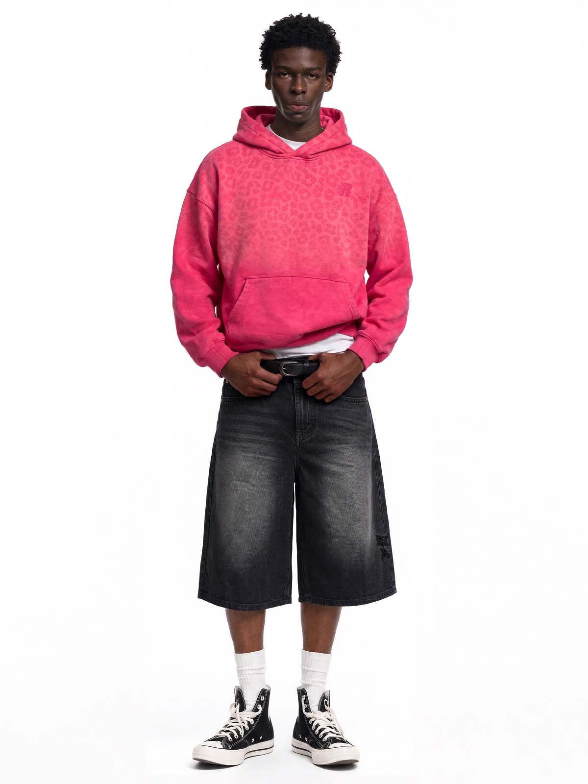 Washed Leopard Gradient Hoodie