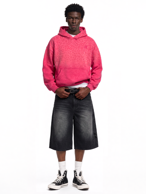 Washed Leopard Gradient Hoodie