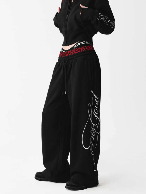 Graffiti Leopard Zip Hoodies in Pants (Style Perspective Shot 26) - FDR Zip Up Oversized Hoodie - Premium Heavyweight Fleece Sweatshirt | FDR Studios