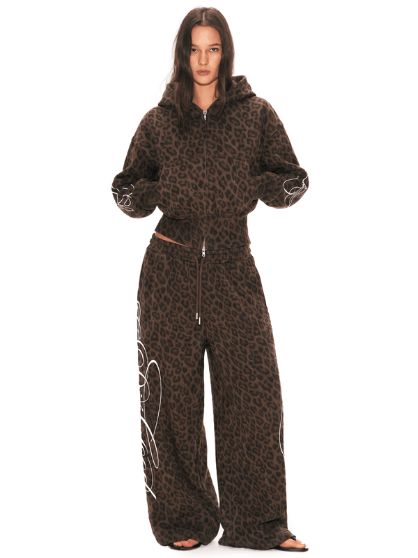 GRAFFITI LEOPARD ZIP HOODIE | Streetwear Heavyweight Hooded Jacket|FDR