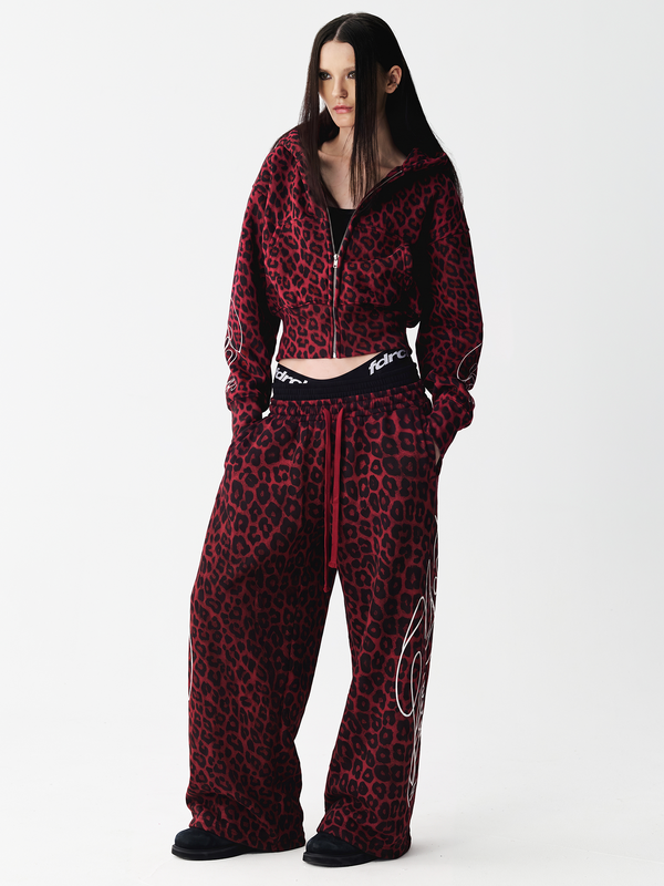 Graffiti Leopard Zip Hoodies
