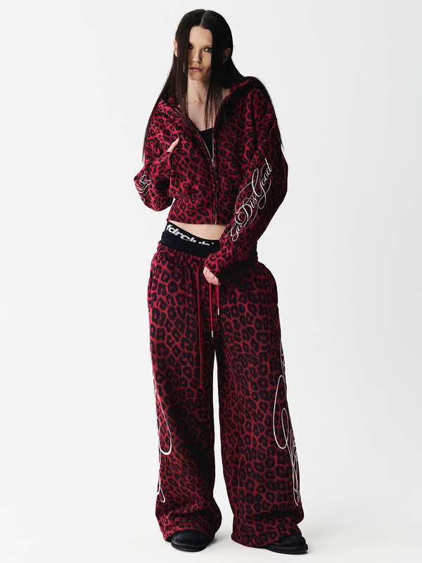 Graffiti Leopard Zip Hoodies