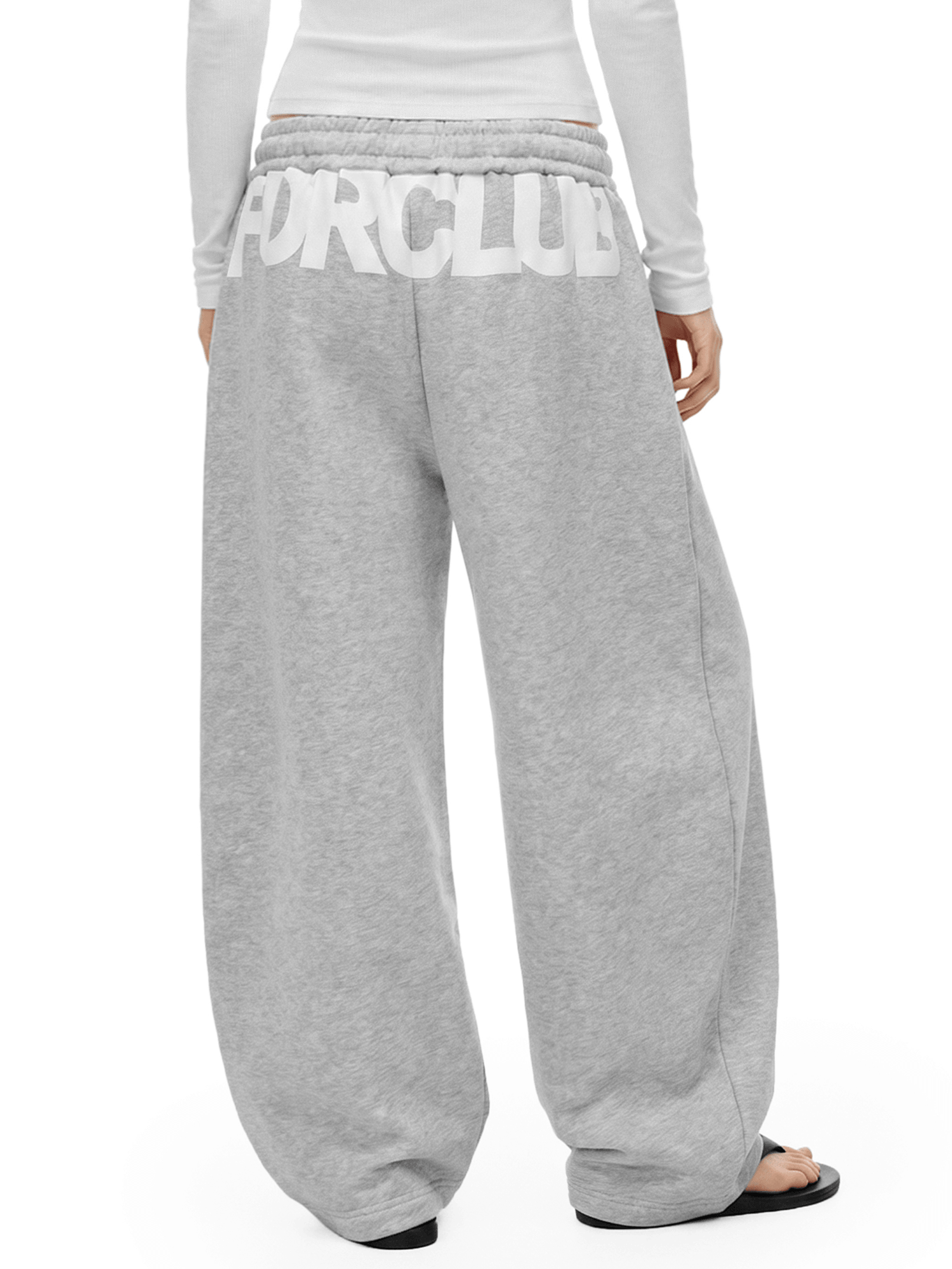 Graphic Back Baggy Sweatpants - Back Profile & Fit Detail - Oversized Baggy Fit | FDR Studios
