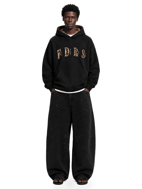 Leopard-Lined Oversized Hoodie - Back Profile & Fit Detail - Streetwear Aesthetic | FDR Studios