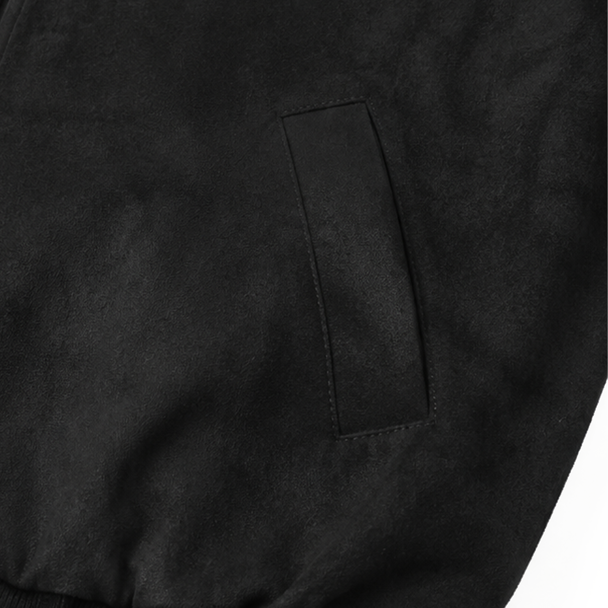 Faux Leather Leopard Fur Jacket in Black (Fabric Texture & Close-Up Stitching Detail) - FDR Heavyweight Streetwear Outerwear Jacket - Premium Archive Fashion | FDR Studios