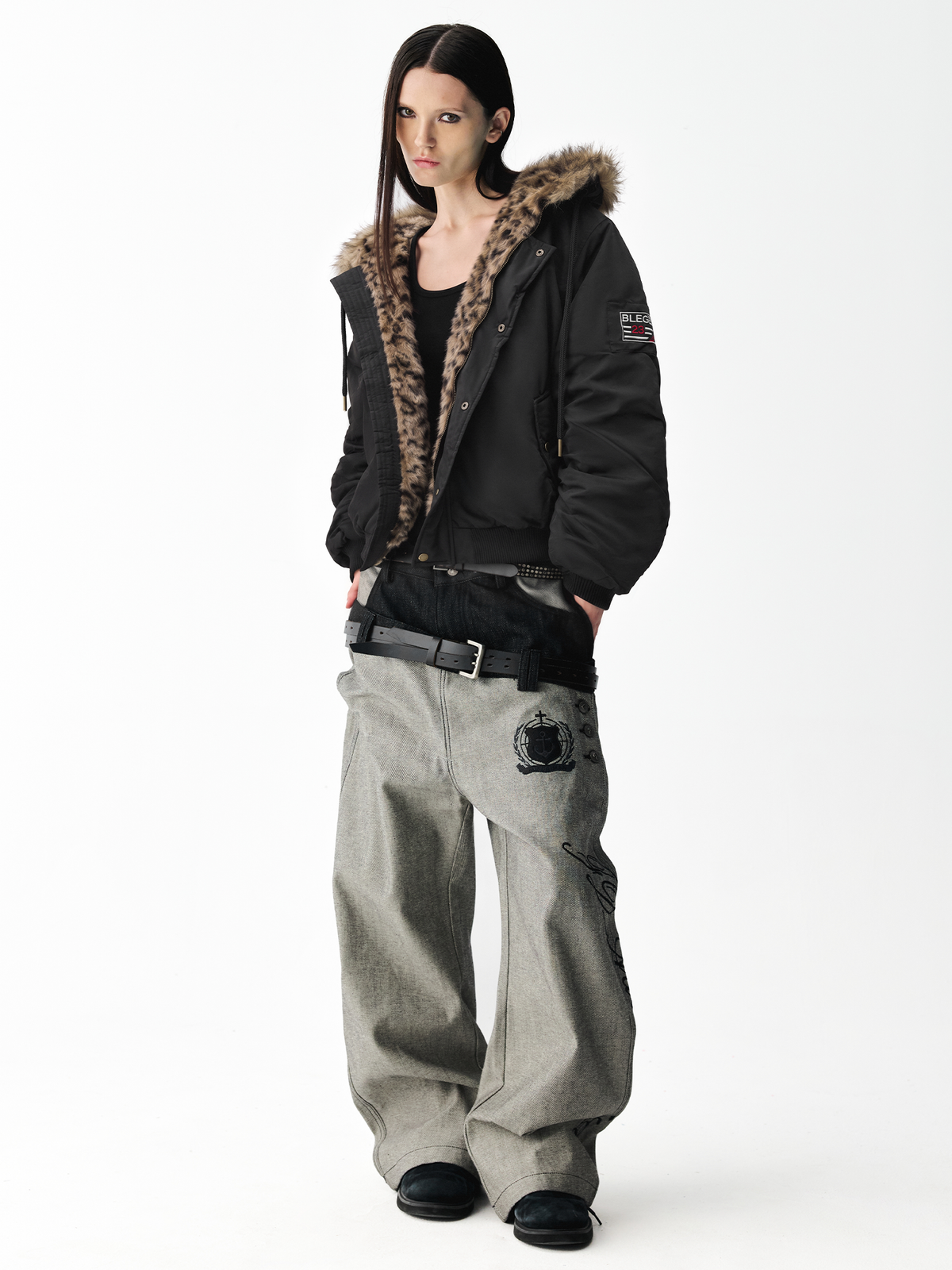 Leopard Fur Parka Coat