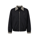 Leopard Patchwork Bomber Jacket in Black (Front View Product Shot) - FDR Heavyweight Streetwear Outerwear Jacket - Premium Archive Fashion | FDR Studios