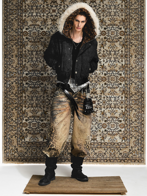 Leopard Fur Hooded Jacket