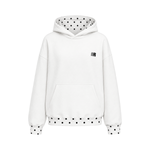 Dot Trim Pullover Hoodie in White (Back Profile & Fit Detail) - FDR Oversized Heavyweight Hoodie - Official Streetwear Sweatshirt | FDR Studios