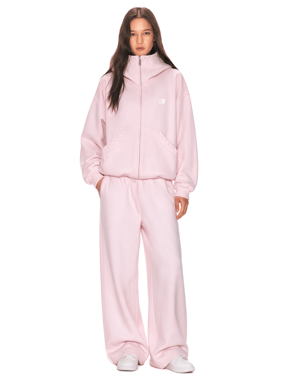 Pearl-Cloud Reißverschluss-Kapuzenpullover