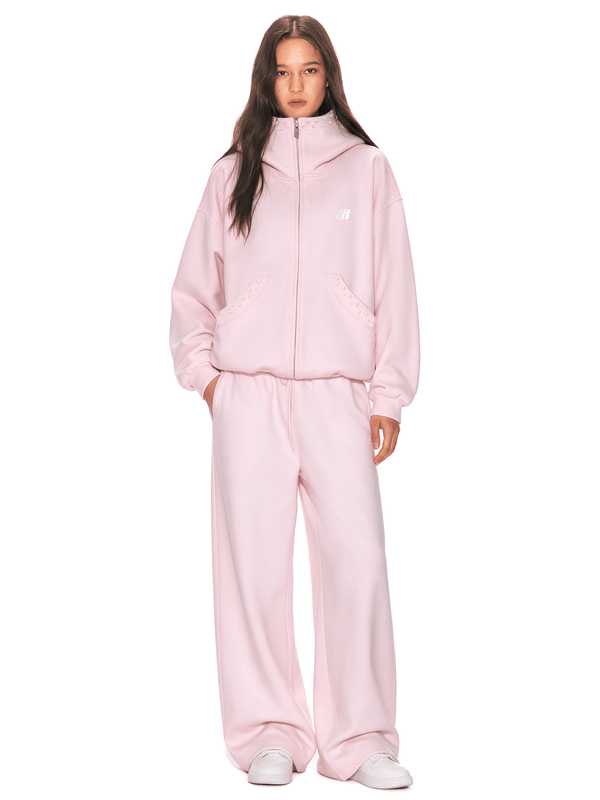 Pearl-Cloud Zip Hoodie - Front View - Streetwear Aesthetic | FDR Studios
