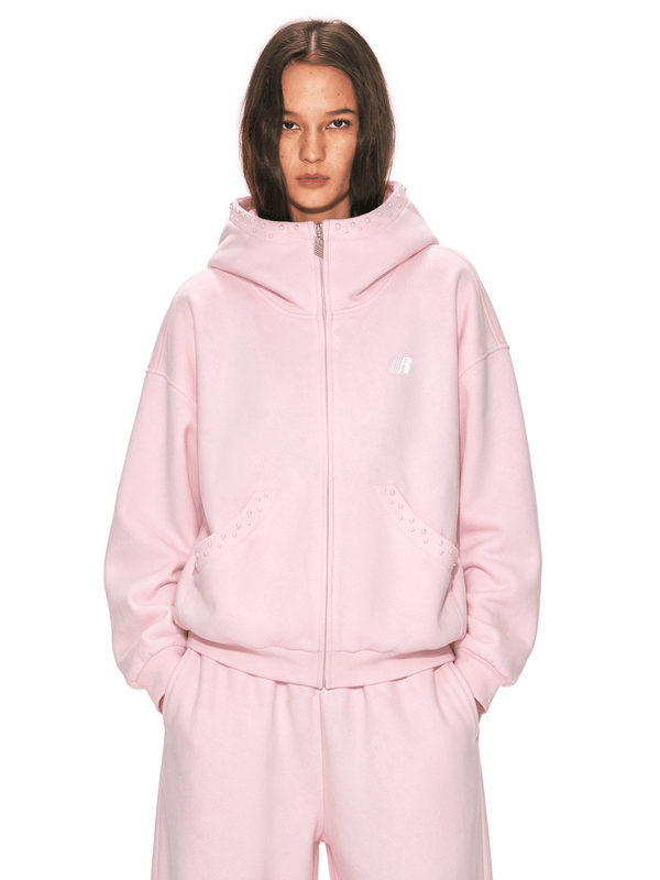 Pearl-Cloud Zip Hoodie - Back Profile & Fit Detail - Streetwear Aesthetic | FDR Studios