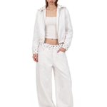 Polka Dot Zip Jacket Baggy Jeans in Pants (Style Perspective Shot 6) - FDR Heavyweight Streetwear Outerwear Jacket - Premium Archive Fashion | FDR Studios