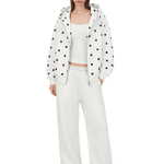 Polka Dot Chic Hoodie - Fabric Texture & Stitching Detail - Streetwear Aesthetic | FDR Studios