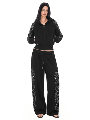 Rhinestone Zip Hoodie