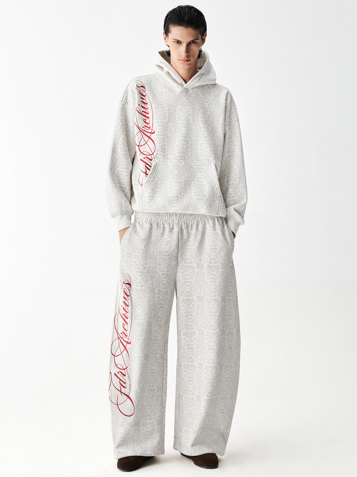 Script Snakeskin Oversized Hoodie