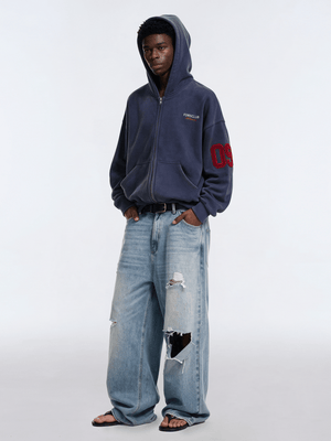 Signature Embroidered Zip Hoodie