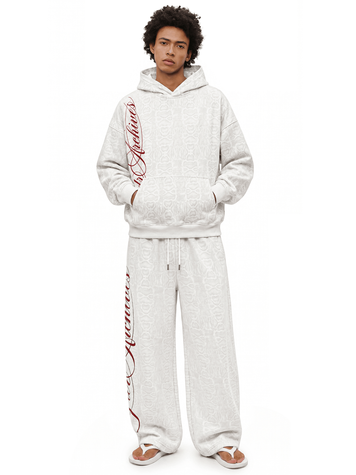 Script Snakeskin Baggy Sweatpants