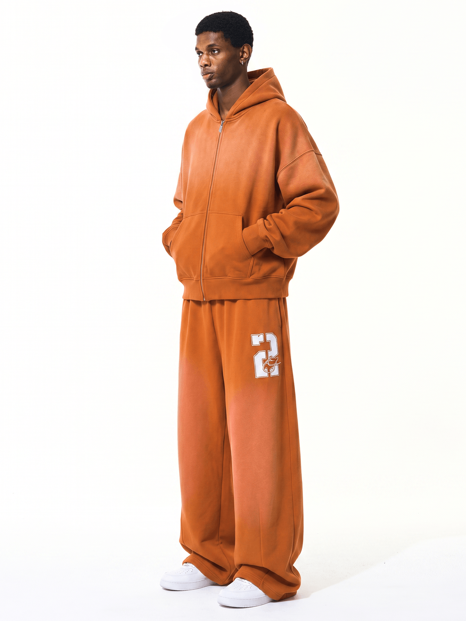 Washed Fade Zip-Up Hoodie