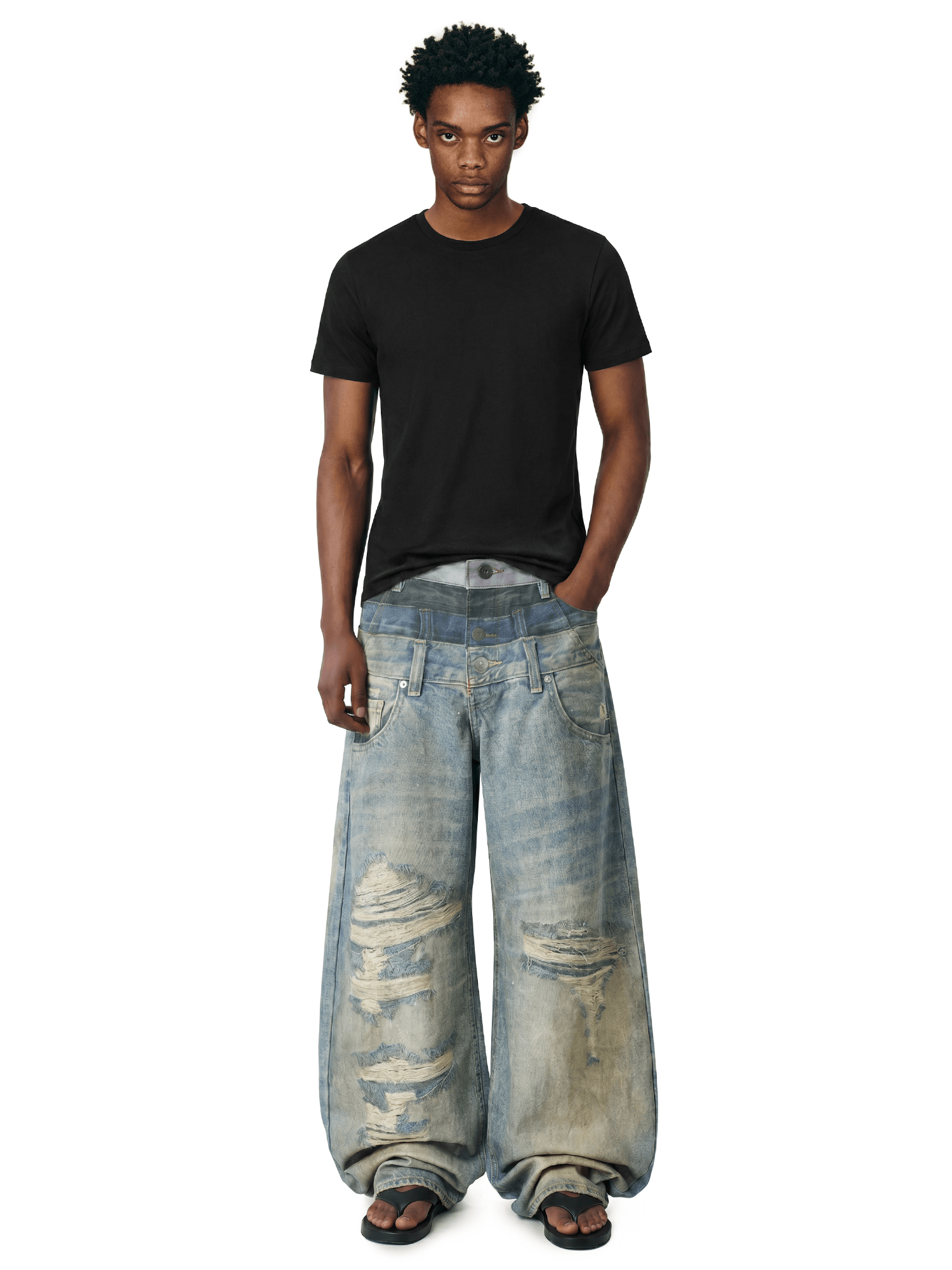 Vandal Destroyed Baggy Jeans